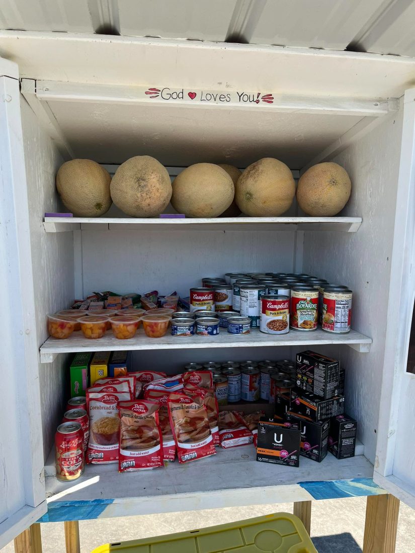 Lily's Blessing Box stocked with free food and supplies in Moultrie