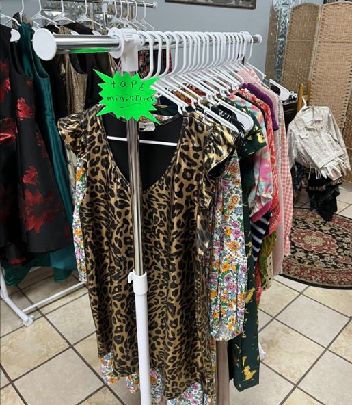 Hope Ministry clothing on the racks at the Thrift Racks in Moultrie